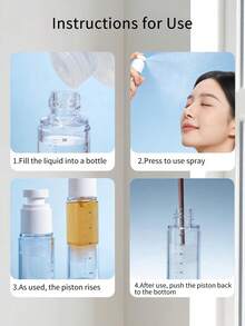 2件套化妆品真空瓶套装，带刻度喷雾瓶，乳液瓶按压式，旅行便携香水防晒霜身体乳护肤霜精华水化妆品喷雾瓶 - 查看 11