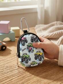 1pc Cartoon Car Pattern Coin Purse, Compact & Multifunctional Card Holder, Lightweight Pouch With Clip, Convenient For Coins, Cards, Accessories, Keys Storage, Suitable As Gift For Girls And Boys - Multicolor - View 2