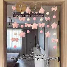 7/9 piezas Cortina rosa con forma de corazón linda, decoración colgante para habitación, cortina divisoria para dormitorio, decoración del hogar, adecuada para boda, fiesta de cumpleaños, decoración de fiesta - Decoración de habitaciones multicolor - Ver 11
