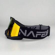 Fashionable And Colorful Motorcycle Goggles, Ski Goggles, Snowmobile Goggles, Outdoor Sports Goggles, Motorcycle Goggles, Riding Goggles, Outdoor Sports Windproof Goggles, Off-Road Riding Goggles, Goggles, 1 Pair - C1 黑色鏡框/仿紅色鏡片 - 查看 6