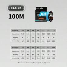 Línea de pesca trenzada de alta resistencia 0.4#/10#, 6 Lbs - 100 Lbs, sin estiramiento y con recubrimiento anti-mordedura, apta para pesca de agua dulce/salada, 4 hebras - Multicolor - Ver 13