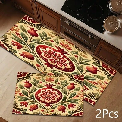 2D Retro Bohemian Style Printed Pattern Rug, Soft And Durable Floor Mat For Entryway, Porch, Indoor - Washable Carpet For Living Room, Bathroom, Bedroom, Game Room, Laundry Room, Dorm Decor
