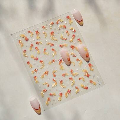 1pc 5D Exquisite Summer Sea Series Nail Art Stickers Cartoon Colorful Shell Fish Manicre Decorations Decals Accessories DIY