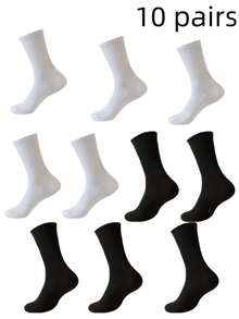 1/3/5/6/10 Pairs Of Ladies Black And White Tight Sports Socks, Riding And Running Sports Socks, Comfortable Daily Lovers Leisure Warm Socks, Very Suitable For Home Wear - Multicolor - View 13