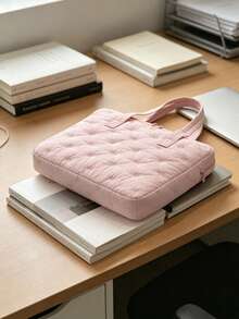 1件刺繡蝴蝶結鑽石圖案筆電托特包，13吋筆電包，純色保護套小包，文件包筆電手提包，女款時尚筆電單肩包，時尚上班手提包，相容於Macbook、HP平板、Air 4 5 Pro 11 Mini 5 6及其他9-11吋裝置 - 彩色 - 查看 12