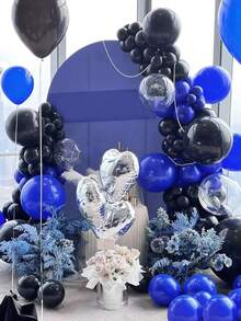 Royal Blue Balloon 18/12/10/5-Inch Arched Set, 133/104/80pcs/Set In Different Sizes, Royal Blue Balloon Wreath (Including Ribbon), Suitable For Birthdays, Engagements, Gender Reveals, Weddings, Anniversaries, Retirement, Graduation, Singles, Baseball, Various Themed Party Decorations - Royal Blue - View 6