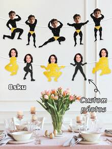 7pcs Personalized Custom Party Banner,Custom Photo,Custom Party Banner Funny Stripper Guy & Girl Bachelorette Hanging Decor,Personalized Funny Stripper Guy & Girl Banner - Multicolor - View 2