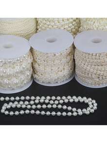 Cadena de perlas falsas de ABS con adorno de cuentas para manualidades, decoración de ropa y DIY - G-beige - Ver 1