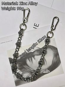 原创DIY狼头骷髅裤链 时尚男女配饰 Y2K风格朋克嘻哈机车裤链 - 銀色 - 查看 13