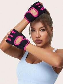 Non-Slip Half Finger Fitness Gloves, With Adjustable Strap, Lightweight Fingerless Gloves, Breathable And Comfortable, Suitable For Men And Women, Applicable For Outdoor Shooting, Hunting, Climbing, Hiking, Cycling, Skiing, Basketball, Dumbbell And Other Sports, Essential Fitness Accessory,Festival,Party - A - View 2