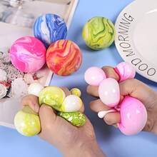 Juguete de pelota de estrujado gigante y colorido, suave y lento para rebotar, un juguete sensorial divertido, perfecto como regalo para compañeros de clase, regalo de cumpleaños, regalo festivo, premio en el aula y el mejor juguete para aliviar la ansiedad - color aleatorio - Ver 2