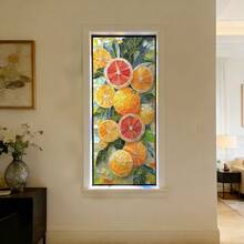 1/4pcs Abstract Plant Dyed Static Cling Glass Film. Sunflower, Orange And Colorful Tree Patterns. Waterproof Frosted Privacy Glass Sticker For Bathroom, Kitchen And Bedroom. Aesthetic Removable Home Decor Sticker. - Multicolor - View 8