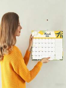 1 Lịch treo tường 2026, gáy xoắn, khổ lớn, chất lượng cao, kiểu dáng Ins, thích hợp cho gia đình/văn phòng/học sinh, lịch tiếng Anh bán chạy, lịch đếm ngược tối giản sáng tạo treo tường/để bàn. - Nhiều màu - Xem 4