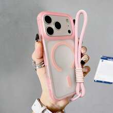 Nuevo modelo compatible con funda para teléfono móvil Apple 16Promax, sensación mate de dopamina, compatible con funda para teléfono móvil 17 Air 16, succión magnética de alta gama, 15Pro nicho, 14 celebridad de internet, 13 súper a prueba de golpes, 12 pareja hombre y mujer, 16Plus funda protectora - Rosa - Ver 5