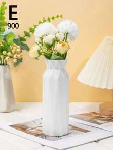 1pc PE Plastic Flower Pot Vase With Artificial Flower Plug, Desktop Decorative Vase, Faux Flower Vase, Fresh Flower & Dried Flower Container, Suitable For Home Decor, Applicable For Dried Flowers And Fresh Flowers, Desktop Decorative Vase, Office And Home Decor - Multicolor - View 14