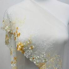 1 Yard Exquisite Floral Embroidered Lace, Decorative Trim, Handmade Craft Material, 26cm Wide - 1 Yard - View 4
