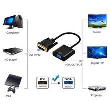 全高清 1080P 适配器线缆 25 针 DVI-D 转 VGA 适配器，DVI-D 24+1 转 VGA 公对母适配器，适用于 PC 台式机和笔记本电脑 - 查看 3
