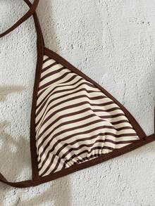 Bộ bikini kẻ sọc gợi cảm dành cho nữ, kiểu dáng buộc dây phía sau, thích hợp cho bãi biển, tiệc tùng, lễ hội âm nhạc, thời trang và thoải mái, phù hợp cho kỳ nghỉ hè, thư giãn trên bãi biển và các dịp lễ hội. - Nhiều màu - Xem 5