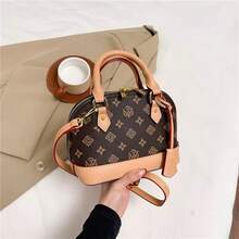 Vintage-Shaped Women's Crossbody Bag, Vintage Print PVC Handbag, Small Shoulder Crossbody Bag, Zipper Closure, Lightweight And Stylish, Suitable Daily Commuting, Parties, And Travel, A European-Style Her. - 大號白色 - 查看 11