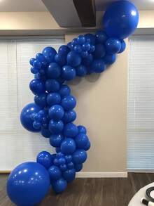 Royal Blue Balloon 18/12/10/5-Inch Arched Set, 133/104/80pcs/Set In Different Sizes, Royal Blue Balloon Wreath (Including Ribbon), Suitable For Birthdays, Engagements, Gender Reveals, Weddings, Anniversaries, Retirement, Graduation, Singles, Baseball, Various Themed Party Decorations - Royal Blue - View 5