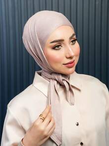 1pc Instant Triangle Hijab, All-In-One Tie-Up Design, Quick Wrap Without Slipping, No Undercap Needed, Suitable For Daily Wear, Prayer, And Outings - Triangular Instant Hijab - View 24