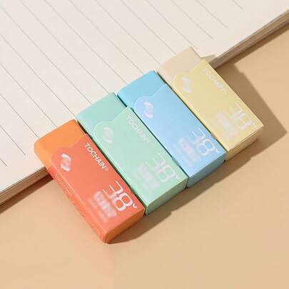 Macaron Rainbow Transparent Erasers, Cartoon Pencil Erasers, Stationery Prizes, Office Supplies