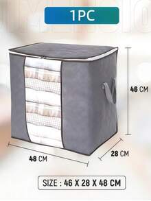 1/3/6/10pcs Home Clothes Storage Bags, Foldable Household Storage Organizer For Home Organization, Clothes, Quilts, Sweaters, Bedding, Bedroom, Pillows And Closet Organizer - Gray Vertical - View 22