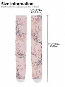 1 đôi / 2 đôi tất dài quá đầu gối in họa tiết hoa đào kiểu Trung Quốc, độ co giãn cao, ôm sát giúp thon gọn chân, kiểu dáng thanh lịch mới của Trung Quốc, thích hợp mặc hàng ngày. - Hồng - Xem 4