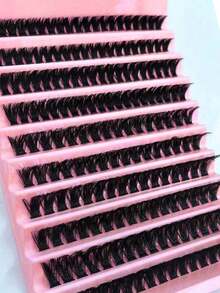 200片D型卷翘DIY假睫毛簇，80D型睫毛簇，0.07mm D型卷翘度，8-16mm混合自然睫毛延长，超浓密纤长睫毛簇，卷翘单根睫毛，纤细纤长睫毛，纤长卡通效果睫毛，适合新手在家使用。200片超浓密假睫毛，200片大容量睫毛簇，睫毛簇，单根睫毛，假睫毛。 - D - 查看 6