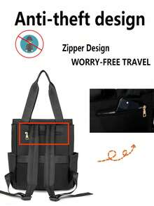[Mochila Acolchoada Multicolorida | Mochila de Viagem Multifuncional de Grande Capacidade] Projetada para Mães em Movimento, Deslocamento para o Escritório e Viagens Curtas! Design de Textura Acolchoada Clássica com Sensação Premium e Estilo Único, Atendendo a Diversas Necessidades de Roupa. Compartimento Principal Espaçoso Acomoda Facilmente Roupas, Livros Didáticos e Documentos - Multicolorido - Visão 6