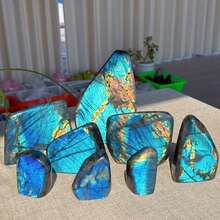 Large Freeform Raw Specimen Of Natural Labradorite And Moonstone Featuring A Vibrant Blue And Purple Flash, Perfect For Display In A For Collection Or As Home Decor - Multicolor - View 4