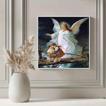 1pc 5D DIY Diamond Painting Kit, Religious Angel Holy Pattern, Round Full Drill Mosaic Craft Set, High Definition Art Diamond Painting, Focus And Relax Through DIY, Suitable For Living Room, Bedroom, Office Wall Decor, Surprise Holiday Home Decor Gift For Family And Friends, Unframed - Multicolor - View 16