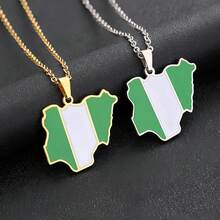 1 mặt dây chuyền hình bản đồ và quốc kỳ Nigeria, phù hợp cho cả nam và nữ, trang sức hình bản đồ Nigeria thiết kế yêu nước, mặt dây chuyền hình bản đồ và quốc kỳ bằng thép không gỉ mạ vàng 18K, quà tặng trang sức thời trang, quà lưu niệm kỷ niệm. - Dây chuyền bản đồ - Xem 11