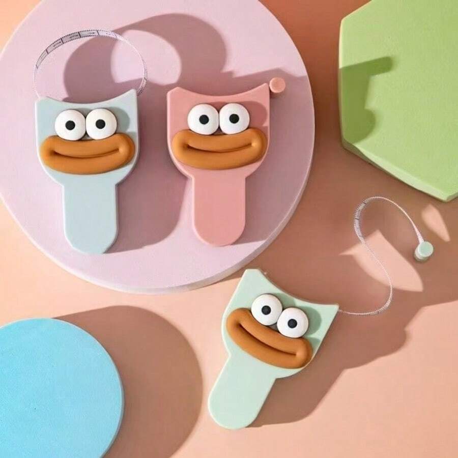 1 Set Of Cute And Interesting Facial Pattern Stretchable Tape Measure 150cm/60 Inch ABS Plastic Soft Tape With Dual Scale Lines, Portable Automatic Retractable Measuring Scale, Suitable For Body Measurement, Tailoring And Sewing, And Daily Use