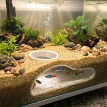 Aquarium Fish Tunnel Hideaway | Natural Curved Cave Decor Suitable For Bettas, Gouramis, Catfish | Freshwater & Saltwater Tank Accessory | Easy To Install Fish Hiding Place - A - View 2
