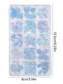 15 piezas Decoraciones de arte de uñas de la serie Océano, conchas, estrellas de mar, delfines, joyería para uñas, kit de decoración para estuche de teléfono DIY - Multicolor - Ver 6