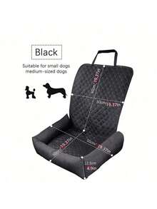 1pc Plaid Solid Color Pet Car Seat Cushion, Anti-Slip Anti-Dirty Mat For Cats And Dogs - Multicolor - View 2