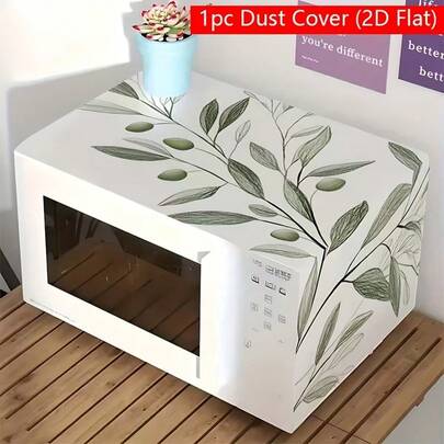 1 pieza Cubierta antipolvo para horno, Cubierta antipolvo para microondas con estampado de hojas de otoño, Decoración de cocina de moda, Protege los electrodomésticos, Agrega un ambiente otoñal