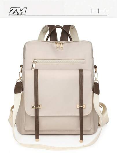 [Mochila Multifuncional y Elegante] Perfecta para ir y venir y viajar, combinando moda y funcionalidad. Maneja sin esfuerzo los viajes diarios, la vida universitaria o las compras. Exuda un ambiente minimalista y sofisticado con un toque de lujo, el espacioso compartimento principal acomoda portátiles, libros, artículos de papelería y artículos personales, manteniendo todo organizado. Versátil y de múltiples propósitos, puedes cambiar libremente entre mochila, bolso de mano o bolso de hombro.