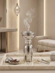 Lư hương pha lê kim loại trang nhã, lư hương cao cấp, lư hương truyền thống, lư hương chịu nhiệt và bền bỉ, kết hợp với chất liệu gỗ. - Bạc sang trọng - Xem 8