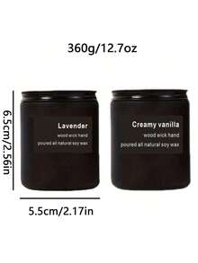 哑光黑蜡烛罐，薰衣草/檀香/雪松/茉莉/红玫瑰香氛蜡烛，无烟大豆蜡磨砂玻璃杯，男女皆宜的创意香氛蜡烛，适合餐厅、卧室、浴室、书房、圣诞节、感恩节、平安夜、母亲节、生日等场合的创意礼物 - 黑色 - 查看 36