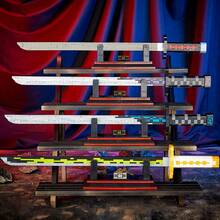 Chinese Samurai Sword Building Block Model Decoration, Adult Collectible Toy, Extra Large Size. Suitable As Graduation, Valentine's Day, Father's Day Or Birthday Gift. - Multicolor - View 3