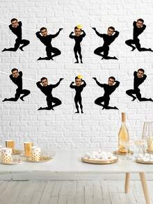 7pcs Custom Photo Muscle Man Banner Personalized Funny Stripper Guy Bunting,Personalized Custom Face Party Garland Funny Muscle Man Photo Banner ,Custom Funny Stripper Guy Hanging Decor - Multicolor - View 6