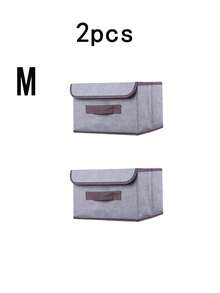 1/2pcs Foldable Fabric Storage Box With Lid Dust-Proof Storage Bin Large Capacity Clothes Organizer Box Stackable Wardrobe Organizer Box Seasonal Clothes Underwear Socks Toys Miscellaneous Items Sorting Storage Box Bedroom Wardrobe Dormitory Home Storage Basket. One Foldable Stackable Large Capacity Bedroom Kitchen Toy Storage Basket - Multicolor - View 14