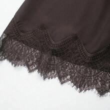 Women's Solid Color Lace Patchwork Casual Versatile Date Night Skirt Black Spring - Gris - Ver 6