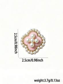 1pc Four-Leaf Flower Shirt Buttons, Exquisite Fashion Versatile Clothing Collar & Cuff Accessories - Flowers - View 5