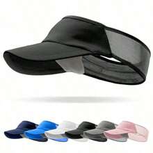 Sport Sun-Visor Hat Men Women Summer Lightweight Cooling Running Tennis Sweat-Band Cap - 黑色 - 查看 1