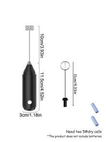 Electric Milk Frother, Suitable For Cappuccino, Latte, Battery Powered Drink Mixer With Whisk - Multicolor - View 3