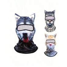 All-Season Protective Animal Pattern Face Mask, 3D Digital Printing Windproof Ski Mask For Outdoor Activities - 1PC - 查看 7