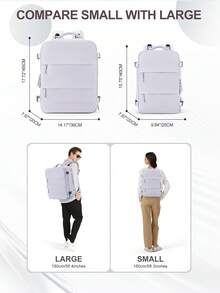 40x20x25cm Mochila de viaje pequeña aprobada por Ryanair - Mochila de mano/Mochila de avión/Mochila de viaje, Cumple con los requisitos de tamaño de cabina de Ryanair, Adecuada para viajes cortos, Cabe fácilmente debajo del asiento, Nueva mochila de viaje portátil, Bolsa de equipaje unisex - Multicolor - Ver 4